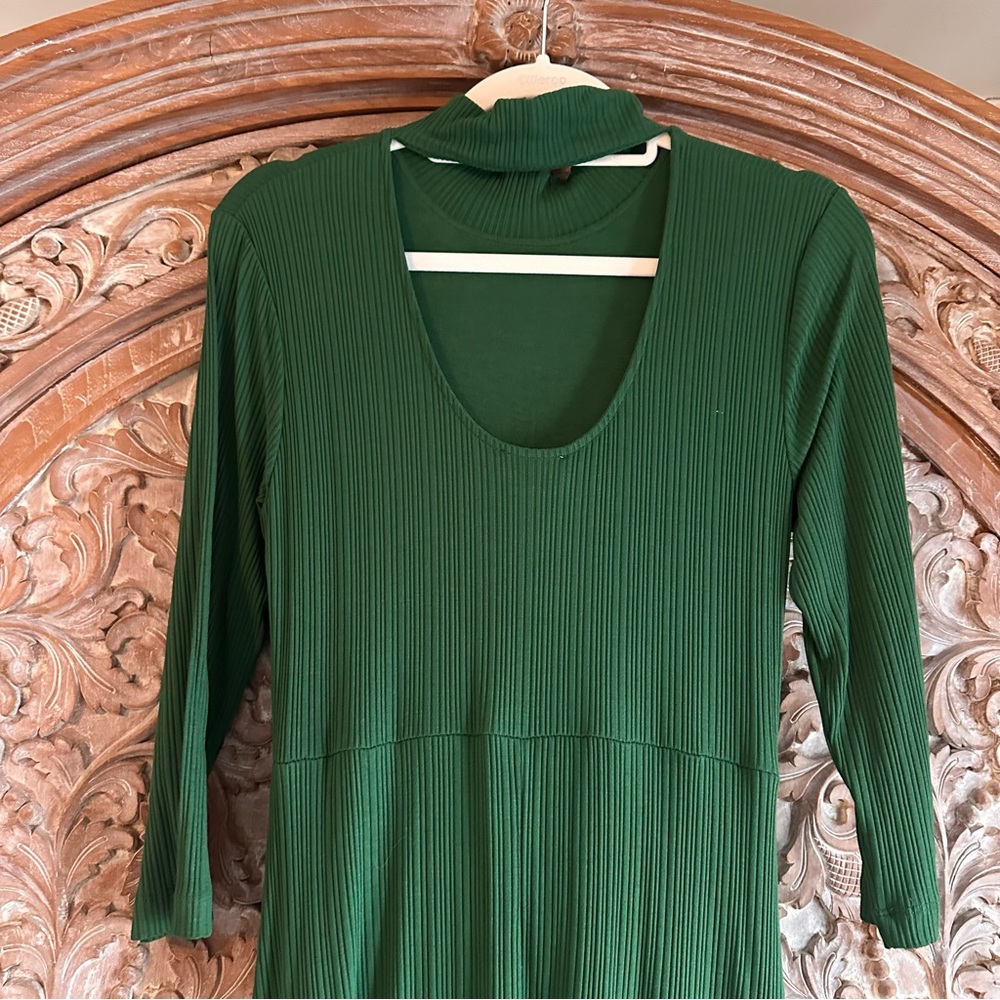 Anthropologie Asymmetrical Green Dress - Picture 7 of 9